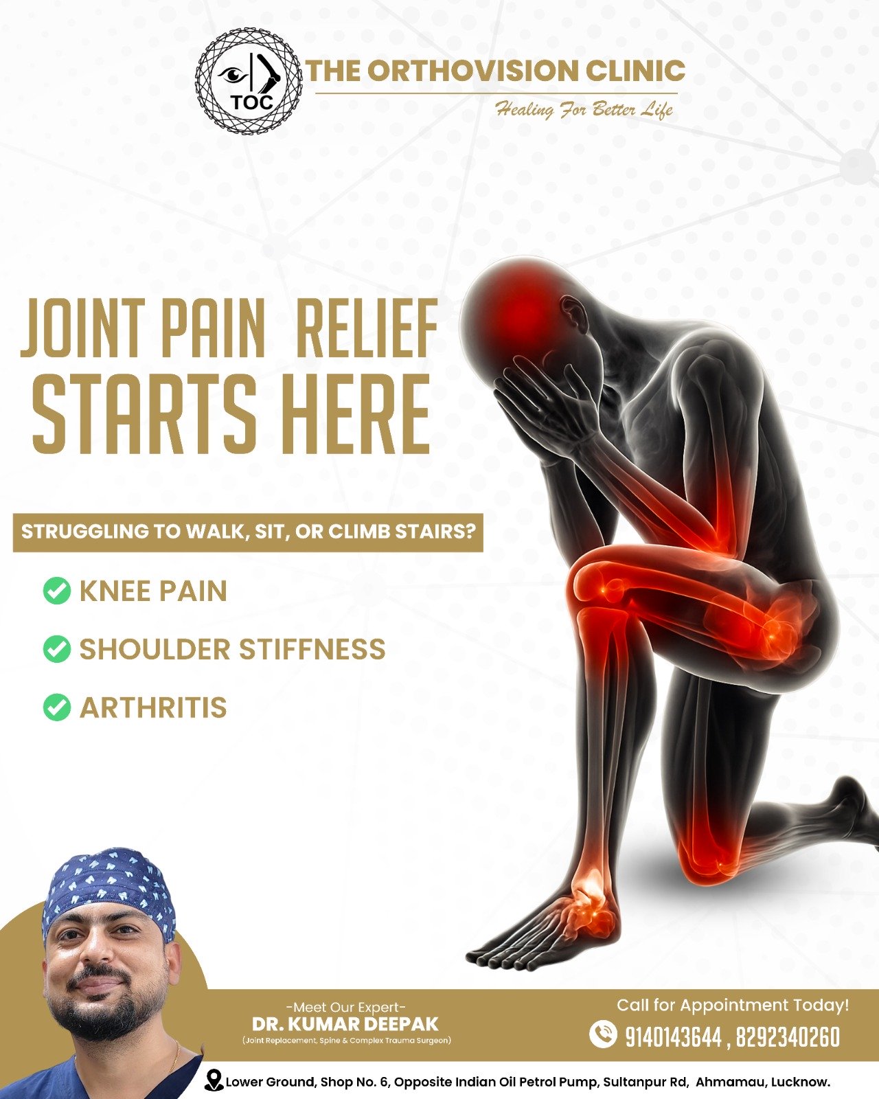 Joint pain relief awareness banner